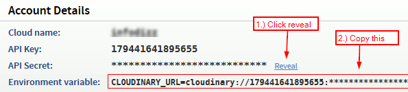 Cloudinary API key