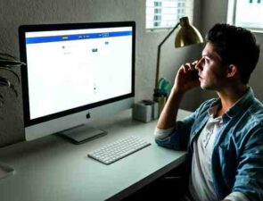 Guy looking at screen