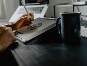 Person working on tablet